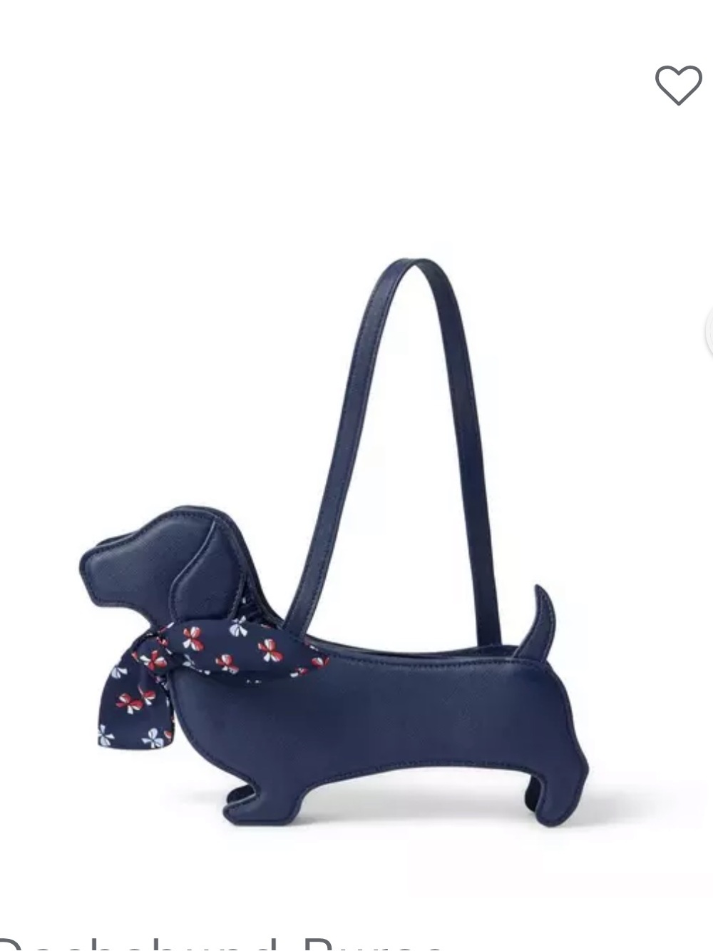 Janie and Jack Navy Blue Dachshund Crossbody Bag with Bow